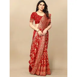 Moda Rapido Embellished Zari Silk Blend Banarasi Saree-picture-31