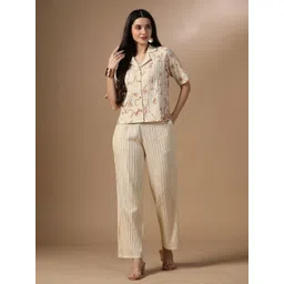 Moda Rapido Embroidered Shirt Collar Shirt With Trousers Co-Ords Set-picture-21