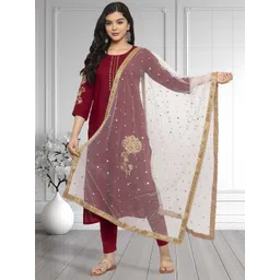 Moda Rapido Ethnic Motifs Embroidered Dupatta with Sequinned-picture-12