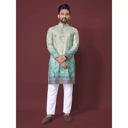 Moda Rapido Ethnic Motifs Embroidered Thread Work Mandarin Collar Straight Kurta-picture-14