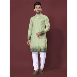 Moda Rapido Ethnic Motifs Embroidered Thread Work Mandarin Collar Straight Kurta-picture-17