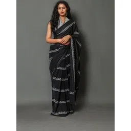 Moda Rapido Ethnic Motifs Printed Pure Cotton Ikat Saree-picture-12