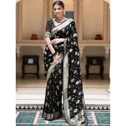 Moda Rapido Ethnic Motifs Zari Silk Blend Banarasi Saree-picture-38