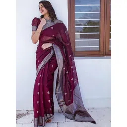Moda Rapido Ethnic Motifs Zari Silk Blend Handloom Banarasi Saree-picture-35