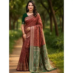 Moda Rapido Ethnic Motifs Zari Silk Blend Heavy Work Kanjeevaram Saree-picture-30