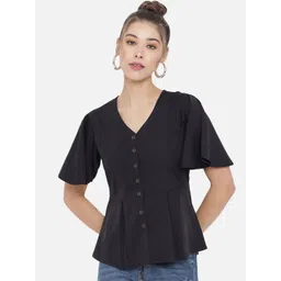 Moda Rapido Flared Sleeve Peplum Top-picture-18