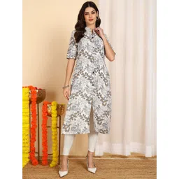 Moda Rapido Floral Printed Mandarin Collar A-Line Kurta-picture-34
