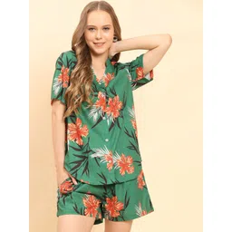 Moda Rapido Floral Printed Mandarin Collar Shirt With Shorts-picture-11