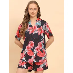 Moda Rapido Floral Printed Shirt Collar Neck Shirt With Shorts Co-Ords-picture-18