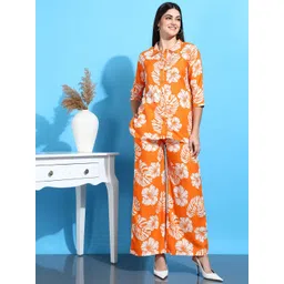 Moda Rapido Floral Printed Shirt Collar Shirt & Trousers-picture-36