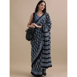 Moda Rapido Floral Pure Cotton Handloom Ikat Saree-picture-36