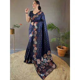 Moda Rapido Floral Silk Blend Designer Banarasi Saree-picture-37