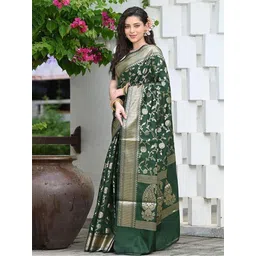 Moda Rapido Floral Woven Design Zari Pure Silk Banarasi Saree-picture-16