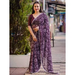 Moda Rapido Geometric Printed Pure Georgette Saree-picture-35