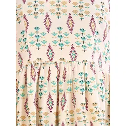 Moda Rapido Geometric Printed V-Neck Foil Print Ethnic Straight Kurti image 5