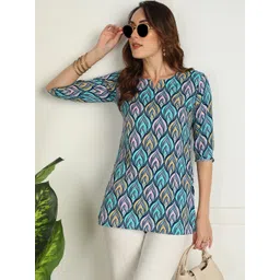 Moda Rapido Geometric Printed V-Neck Kurti-picture-10