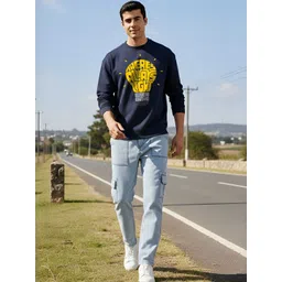 Moda Rapido Graphic Printed Fleece Oversized Pullover Sweatshirt-picture-28