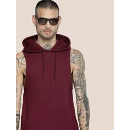 Moda Rapido Hooded Neck Sleeveless Kangaroo Pocket Cotton Sweatshirt-picture-20