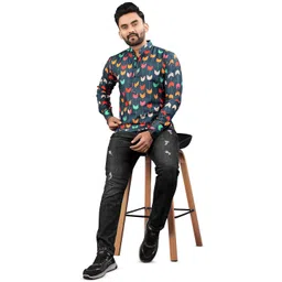 Moda Rapido Men Abstract Printed Long Sleeves Kurta-picture-35