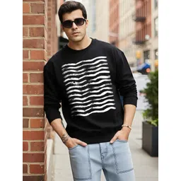 Moda Rapido Men Black Long Sleeve Oversize Fit Casual Sweatshirt-picture-30