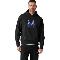 Moda Rapido Men Black Printed Hooded Pullover-image-13