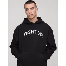 Moda Rapido Men Black Printed Hooded Pullover-image-14