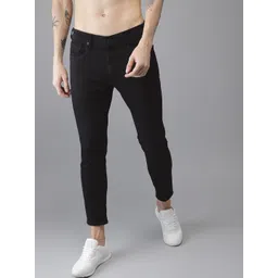 Moda Rapido Men Black Slim Tapered Fit Mid-Rise Clean Look Stretchable Cropped Jeans-picture-11