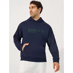 Moda Rapido Men Blue Printed Hooded Sweatshirt-picture-26