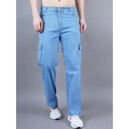 Moda Rapido Men Classic Mid-Rise Stretchable Cargo Styles Boyfriend Fit Denim Jeans image 1