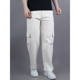 Moda Rapido Men Classic Relaxed Fit Mid-Rise Cargo Styles Stretchable Denim Jeans-picture-13