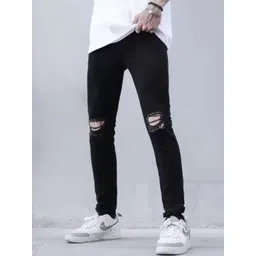 Moda Rapido Men Classic Slim Fit Mid-Rise Slash Knee Stretchable Jeans-picture-11