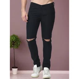 Moda Rapido Men Classic Straight Fit Mid-Rise Slash Knee Stretchable Jeans-picture-23