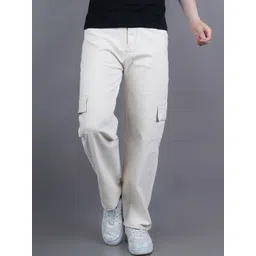 Moda Rapido Men Classic Straight Fit Mid-Rise Stretchable Cargo Styles Denim Jeans-picture-12