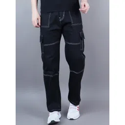 Moda Rapido Men Classic Straight Fit Mid-Rise Stretchable Cargos Jeans-picture-14