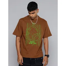 Moda Rapido Men Graphic Printed Round Neck Cotton Relaxed Fit T-shirt-picture-29
