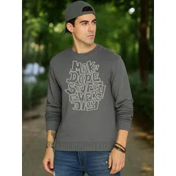 Moda Rapido Men Grey Nylon Printed Pullover Sweatshirt-picture-40
