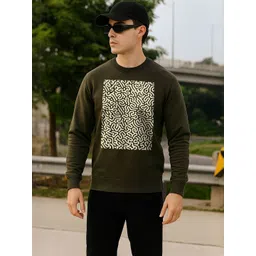 Moda Rapido Men Olive Graphic Printed Sweatshirts-picture-13