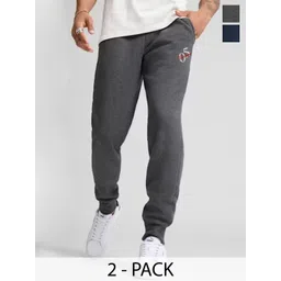 Moda Rapido Men Pack Of 2 Cotton Mid Rise Joggers-picture-37
