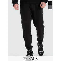 Moda Rapido Men Pack Of 2 Cotton Mid Rise Joggers-picture-38