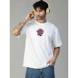 Moda Rapido Men Printed Pure Cotton Bio Finish Oversized T-shirt-picture-19