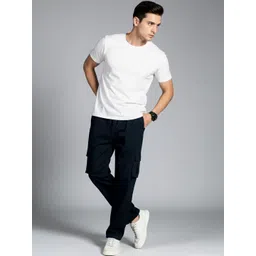 Moda Rapido Men Relaxed Straight Leg Cargos Trousers image 1