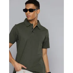 Moda Rapido Men Self Design Polo Collar Cotton Relaxed Fit T-shirt-picture-15