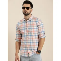 Moda Rapido Men Slim Fit Opaque Checked Casual Shirt-picture-38
