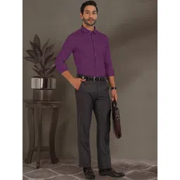 Moda Rapido Men Solid Long Sleeves Cotton Formal Shirt image 4