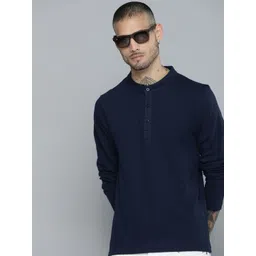 Moda Rapido Men Solid Mandarin Collar Cotton T-shirt-picture-30