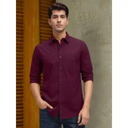 Moda Rapido Men Solid Regular Fit Spread Collar Roll-Up Sleeves Shirt-picture-21