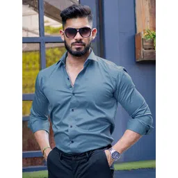 Moda Rapido Men Standard Fit Solid Spread Collar Casual Shirt-picture-20