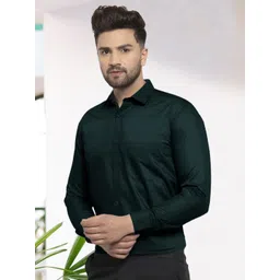Moda Rapido Men Standard Fit Spread Collar Solid Cotton Formal Shirt-picture-17