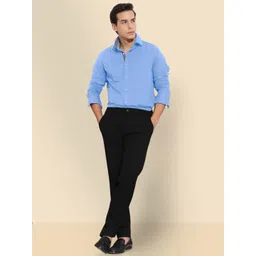 Moda Rapido Men Standard Fit Spread Collar Solid Cotton Formal Shirt-picture-14
