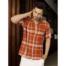 Moda Rapido Men Standard Opaque Checked Casual Shirt-picture-30
